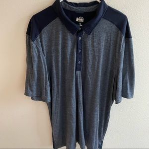 REI CO-OP Taereen Merino Wool Blend Short Sleeve Polo Shirt Mens X-Large